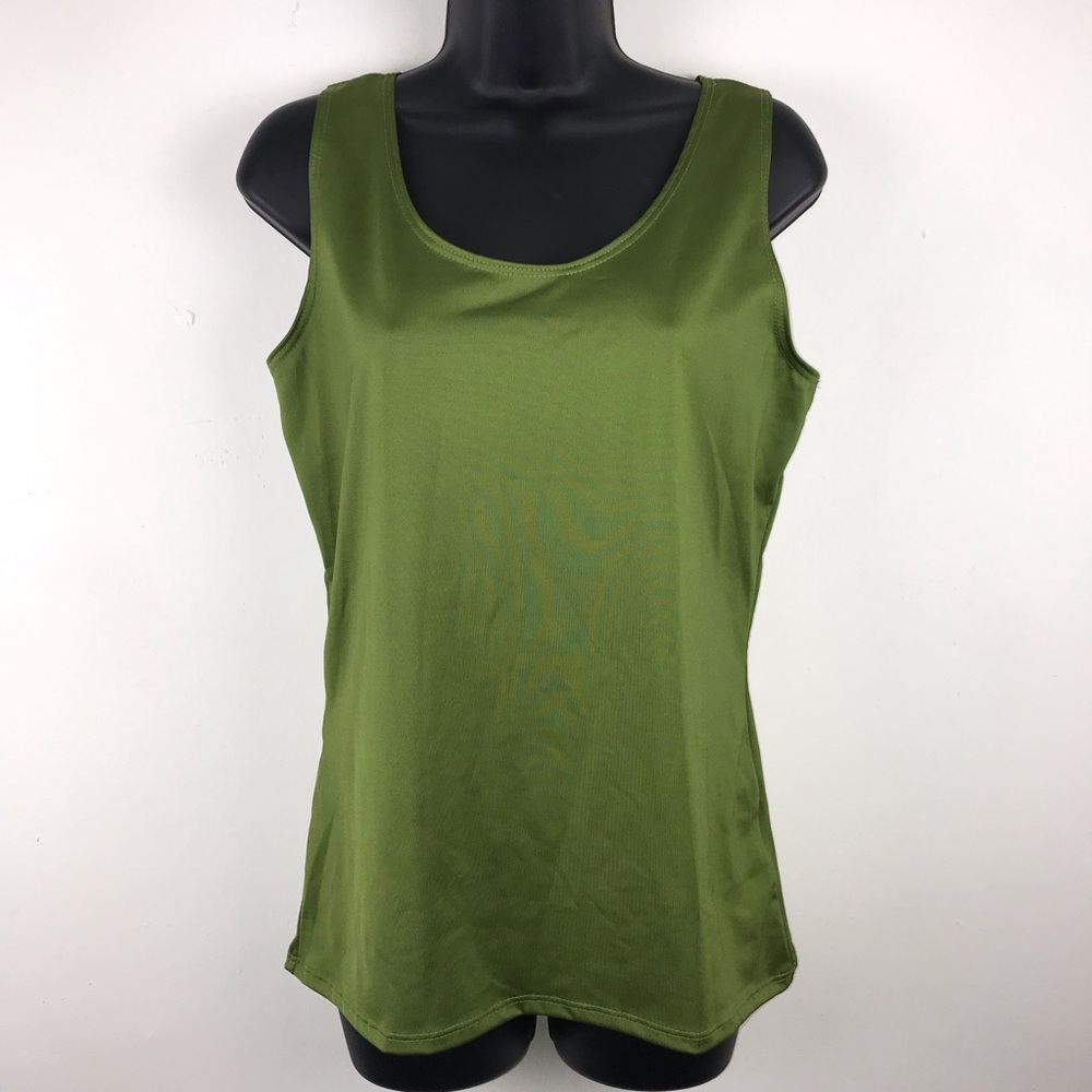 Ellen Tracy Green Sleeveless Blouse - Picture 1 of 4